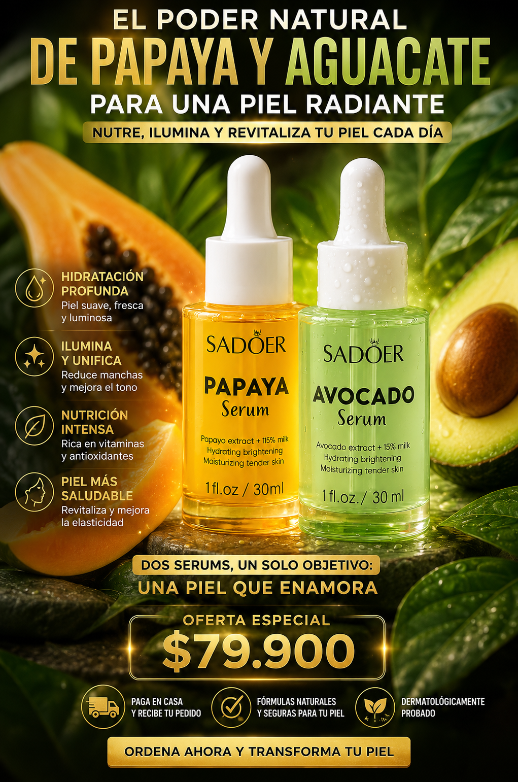 COMBO SERUM SADOER (AGUACATE Y PAPAYA)