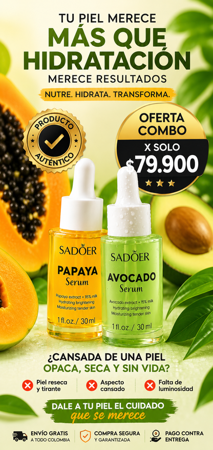 COMBO SERUM SADOER (AGUACATE Y PAPAYA)