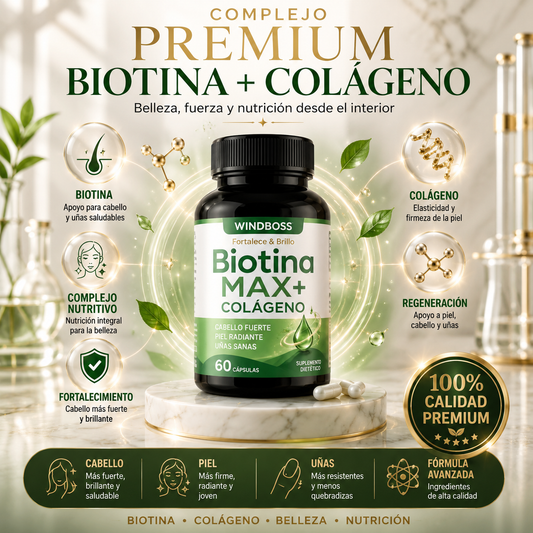 BiotinaMax + Colágeno - Fortalece y Brillo