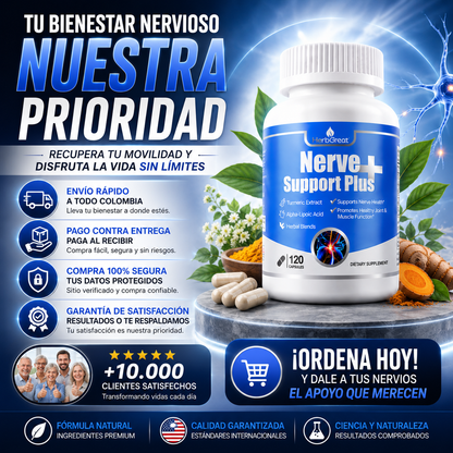 OFERTA 2X1 : Nerve Support™️ – Complejo Nutricional para el Cuidado de los Nervios y la Movilidad