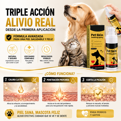 PetDerma – Spray Reparador para la Piel de Mascotas, Alivia Irritación y Favorece la Recuperación