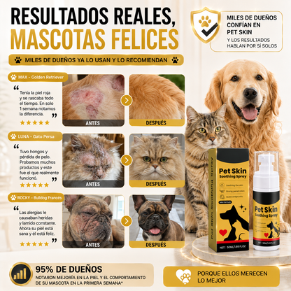 PetDerma – Spray Reparador para la Piel de Mascotas, Alivia Irritación y Favorece la Recuperación