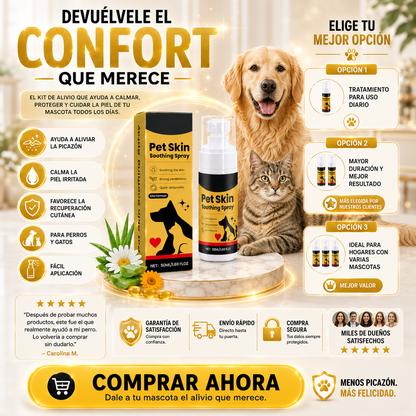 PetDerma – Spray Reparador para la Piel de Mascotas, Alivia Irritación y Favorece la Recuperación