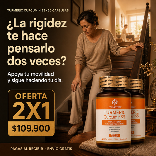 Turmeric Cúrcumin 95% - Concentrado para Articulaciones, Energía y Bienestar Diario