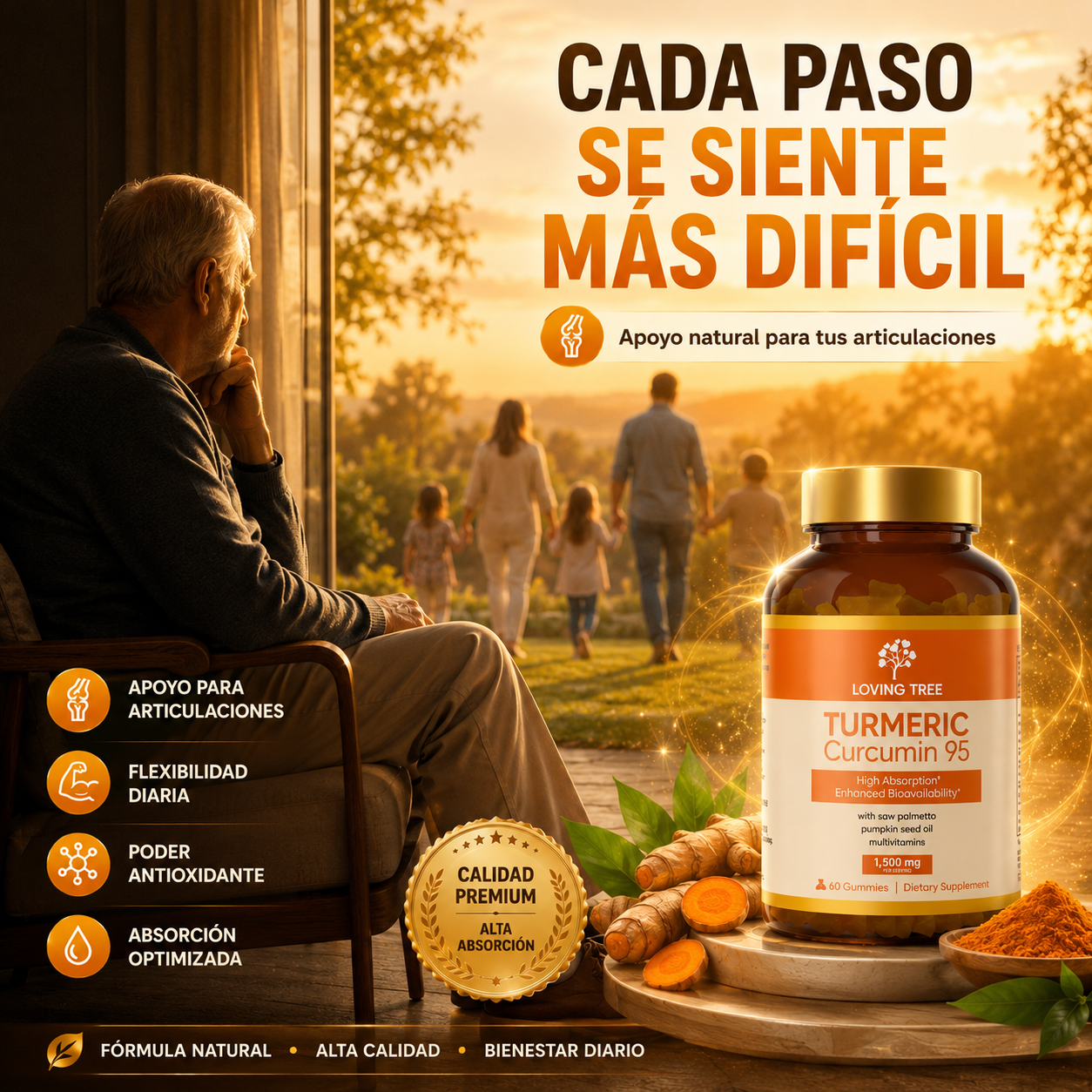 Cúrcuma 95 – Turmeric 95% Concentrado para Articulaciones, Energía y Bienestar Diario