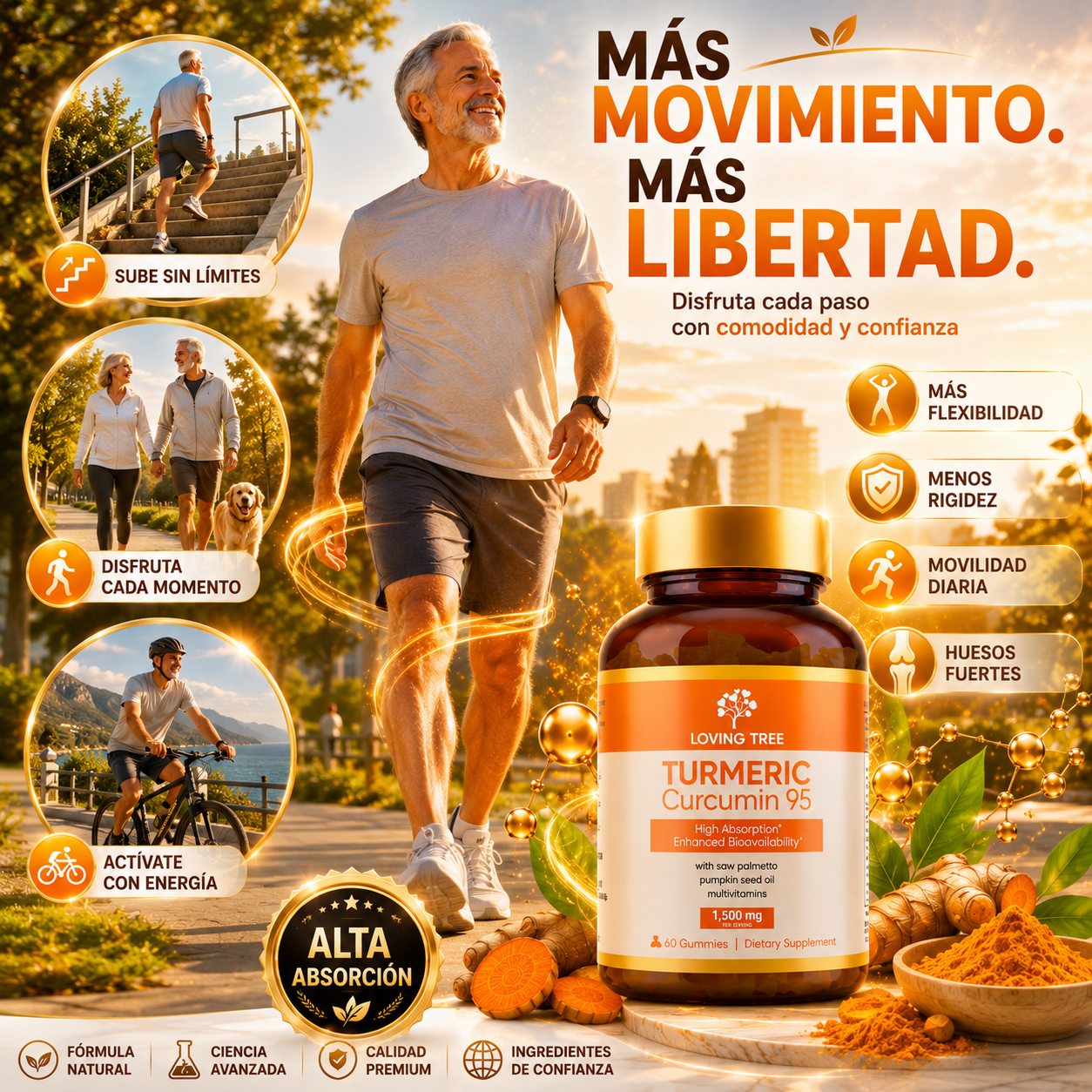 Cúrcuma 95 – Turmeric 95% Concentrado para Articulaciones, Energía y Bienestar Diario