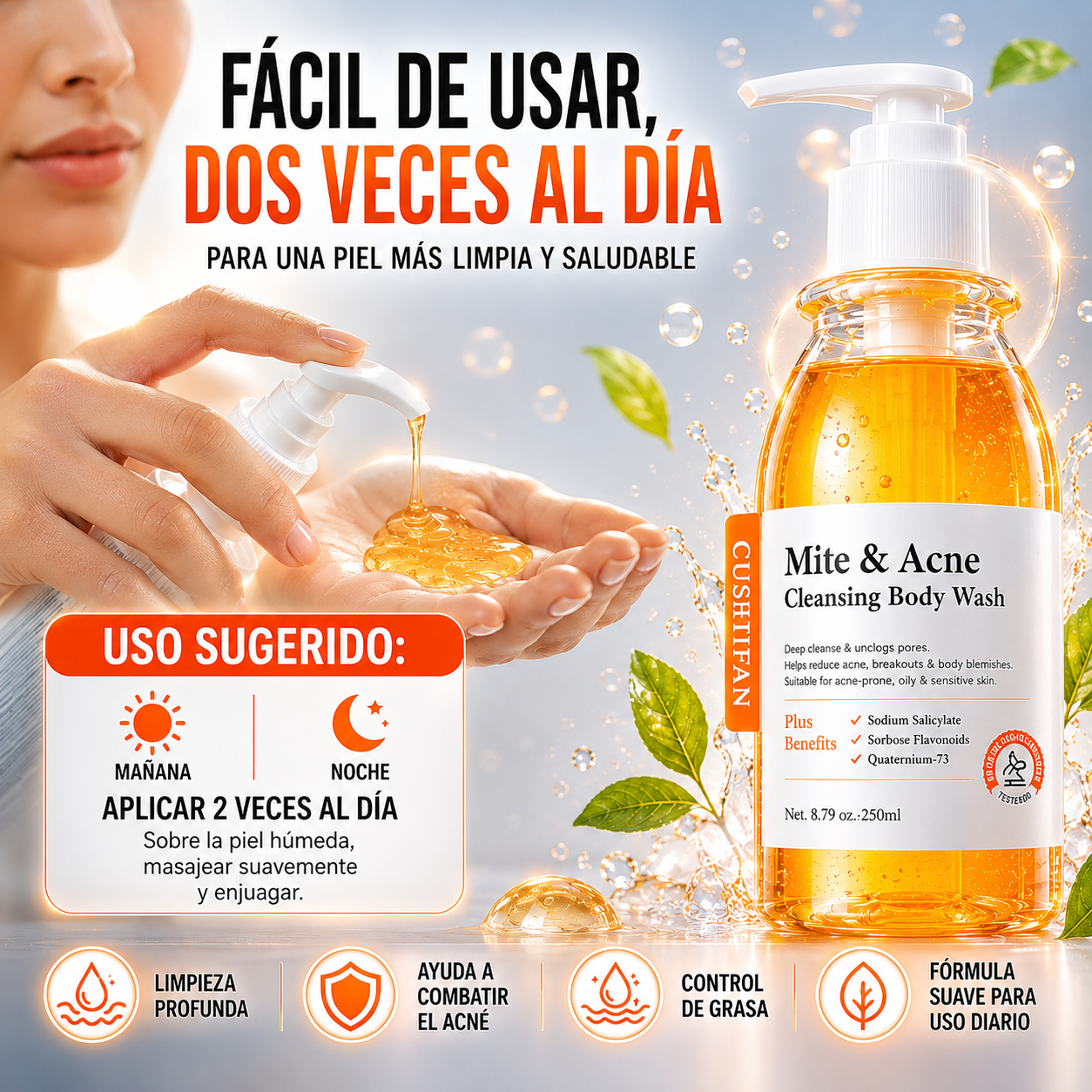 Gel Limpiador Antiacné - Elimina Ácaros, Purifica y Renueva tu Piel